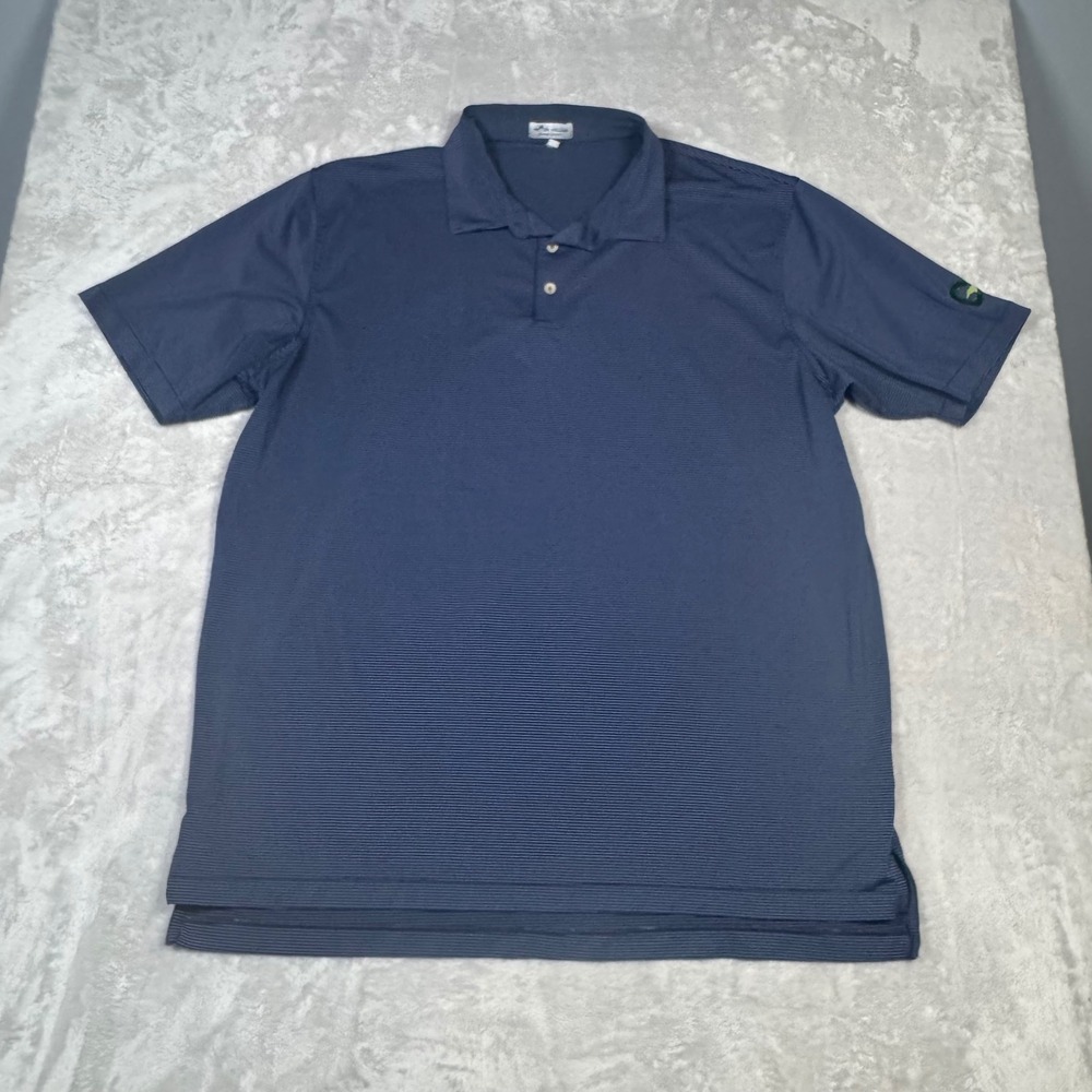 Peter Millar Mens Summer Comfort XXL Golf Polo Shirt‎ Logo Blue White Striped